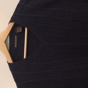 Massini Large Navy Cotton Pullover Sweater Vest